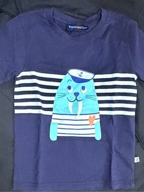Sophie and Sam Navy Sailor Walrus Short-Sleeve Tee - Kids